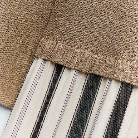 ZARA STRIPED COMBINATION KNIT DRESS - Picture 5 of 8